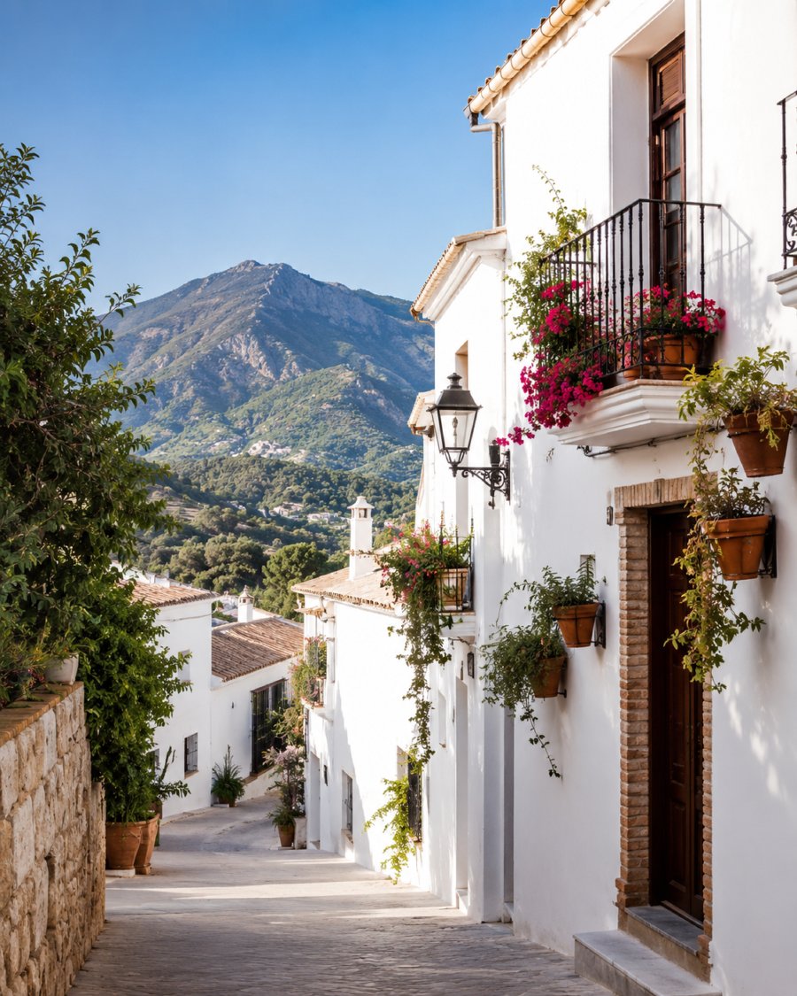 Calle andaluza con flores